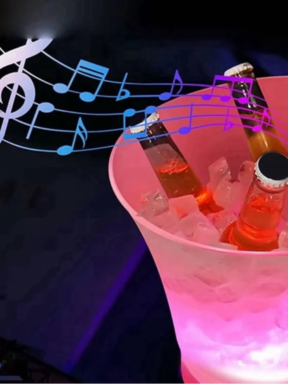 LED Ice Bucket with Bluetooth Speaker Lighted Beverage Tub for Parties Portable - Picture 6 of 7